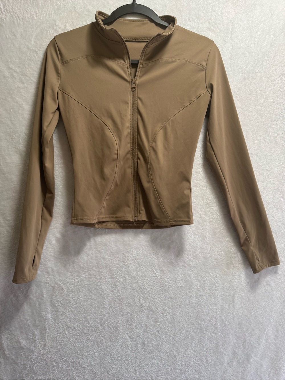 Women’s Utility Zip-Front Jacket in Taupe